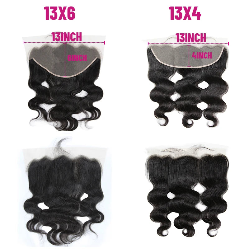 Berrys Fashion Body Wave 3 Bundles With 13x6 Lace Frontal Nature Color Brazilian Virgin Hair With 13x4 Transparent Lace Frontal - Alcoholic Hair