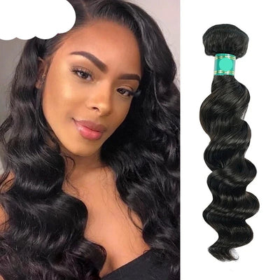 [Berrys Fashion] Peruvian virgin hair Weave Loose Wave Hair Extension 1 3 4pcs/Lot 100% Unprocessed Human Hair Bundles Hair Weft - Alcoholic Hair