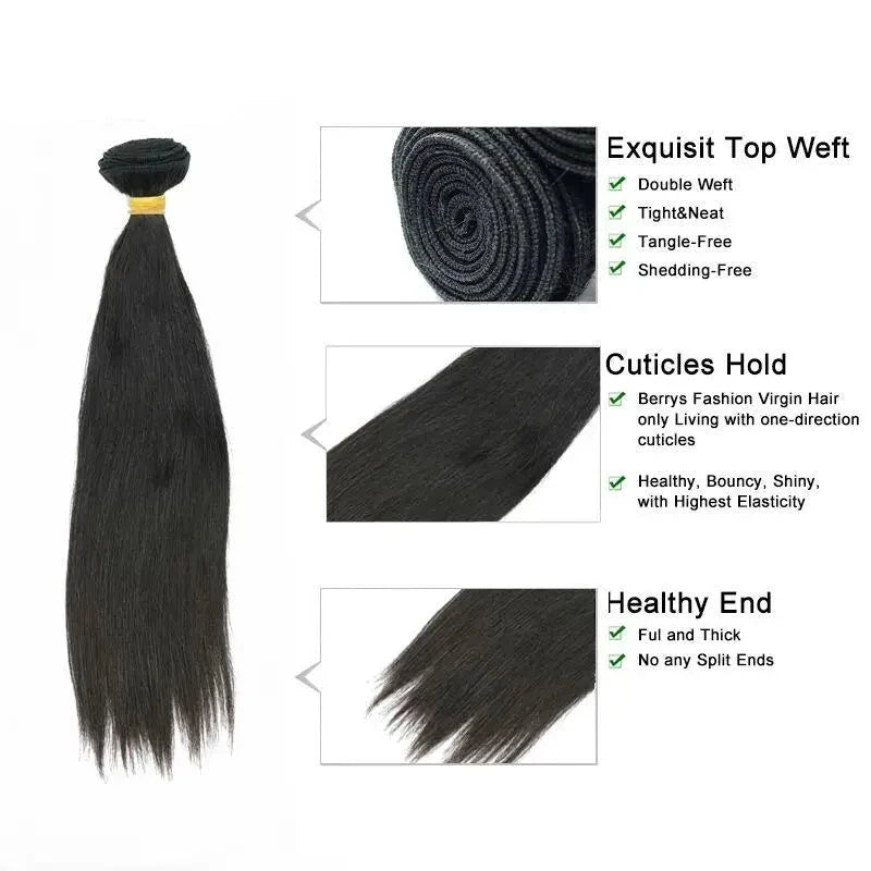 Fast Shipping 3-4 Days Straight 3 Bundles Deal Human Hair Natural Black Color 10-28 inch Remy Brazilian Weave Human Hair - Alcoholic Hair
