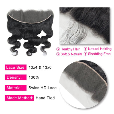 Berrys Fashion Hair 13x6 HD Lace Frontal Hair Body Wave Remy Hair Invisible 13x4 & 13x6 Lace Pre Pluck Hairline With Baby Hair - Alcoholic Hair