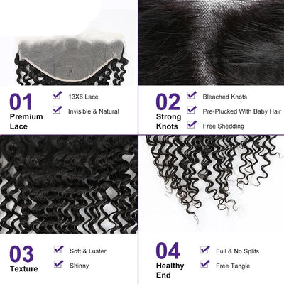 HD Lace Frontal Deep Wave 13x4 Lace Front Virgin Hair Extensions With Baby Hair Bleached Knots 10-20inch Berrys Fashion - Alcoholic Hair