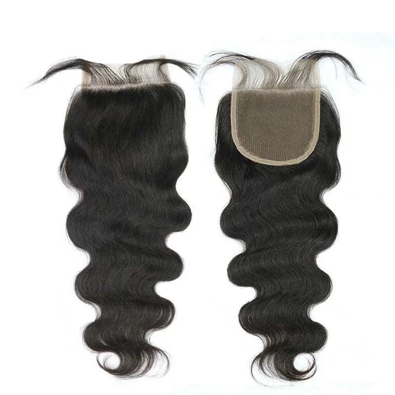 Brazilian Body Wave - 3 Bundles with 4x4 Closure - 100% Human Hair Extension 10-28 inches - Alcoholic Hair