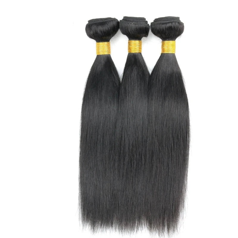 Fast Shipping 3-4 Days Straight 3 Bundles Deal Human Hair Natural Black Color 10-28 inch Remy Brazilian Weave Human Hair - Alcoholic Hair