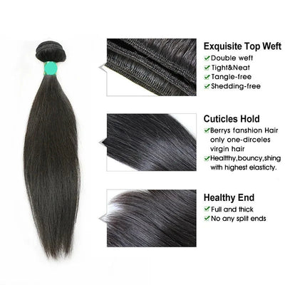 Brazilian Straight Hair Bundles - 8 to 30 inches - 4 Bundle Deal - Alcoholic Hair