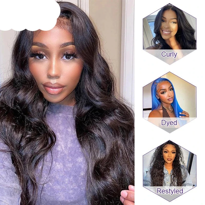 Berrys Fashion Hair 13x6 HD Lace Frontal Hair Body Wave Remy Hair Invisible 13x4 & 13x6 Lace Pre Pluck Hairline With Baby Hair - Alcoholic Hair