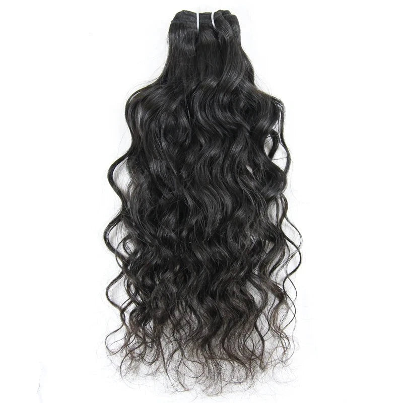 Indian Raw Hair - Water Wave Hair Bundles - 100% Natural Human Hair - 30 Inch Bundles - Double Weft - Alcoholic Hair