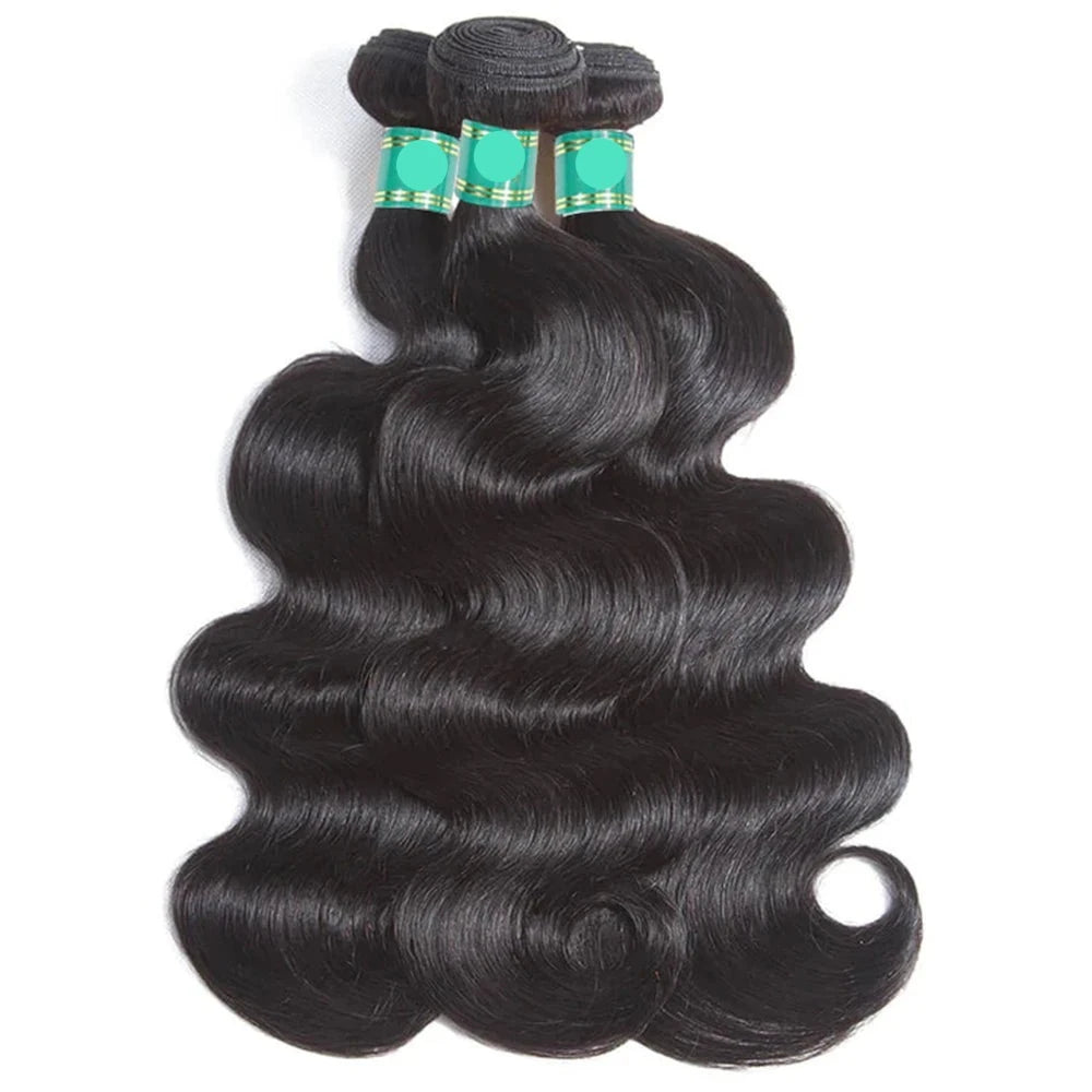Berrys Fashion Human Hair Bundles With Closure Brazilian Body Wave Bundles With 4x4 And 5x5 Closure Human Hair Weave Extensions - Alcoholic Hair