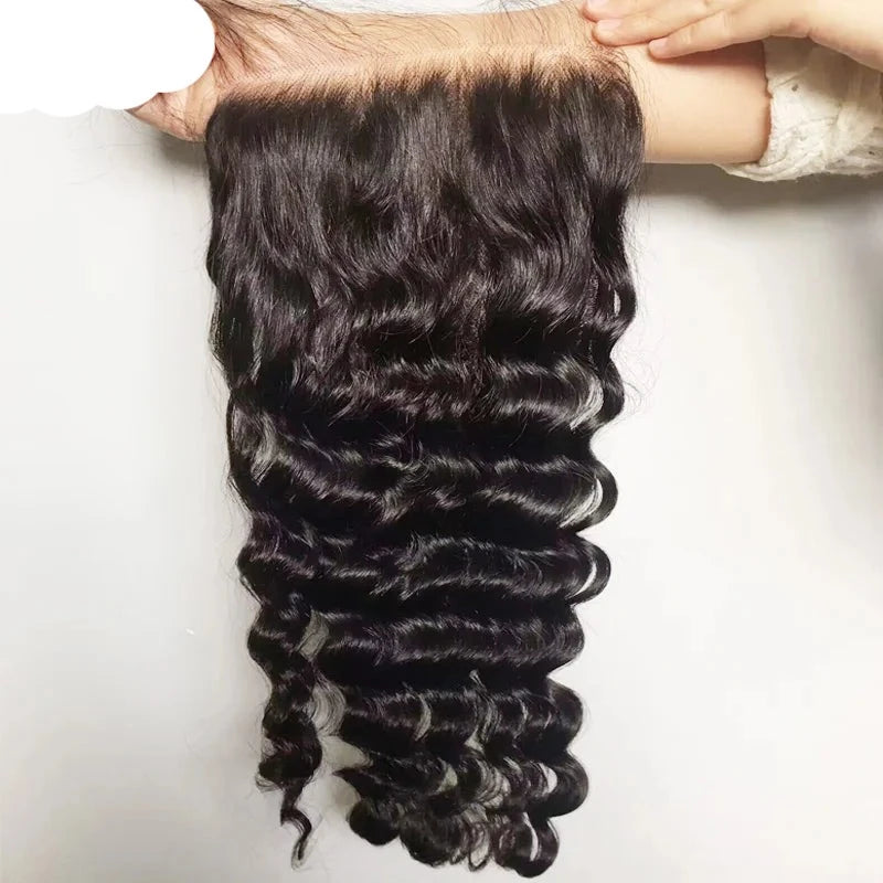 Brazilian Body Wave - Loose Deep Wave- 7x7 HD Lace Closure - Transparent Lace Closure - Unprocessed Pre plucked - Alcoholic Hair