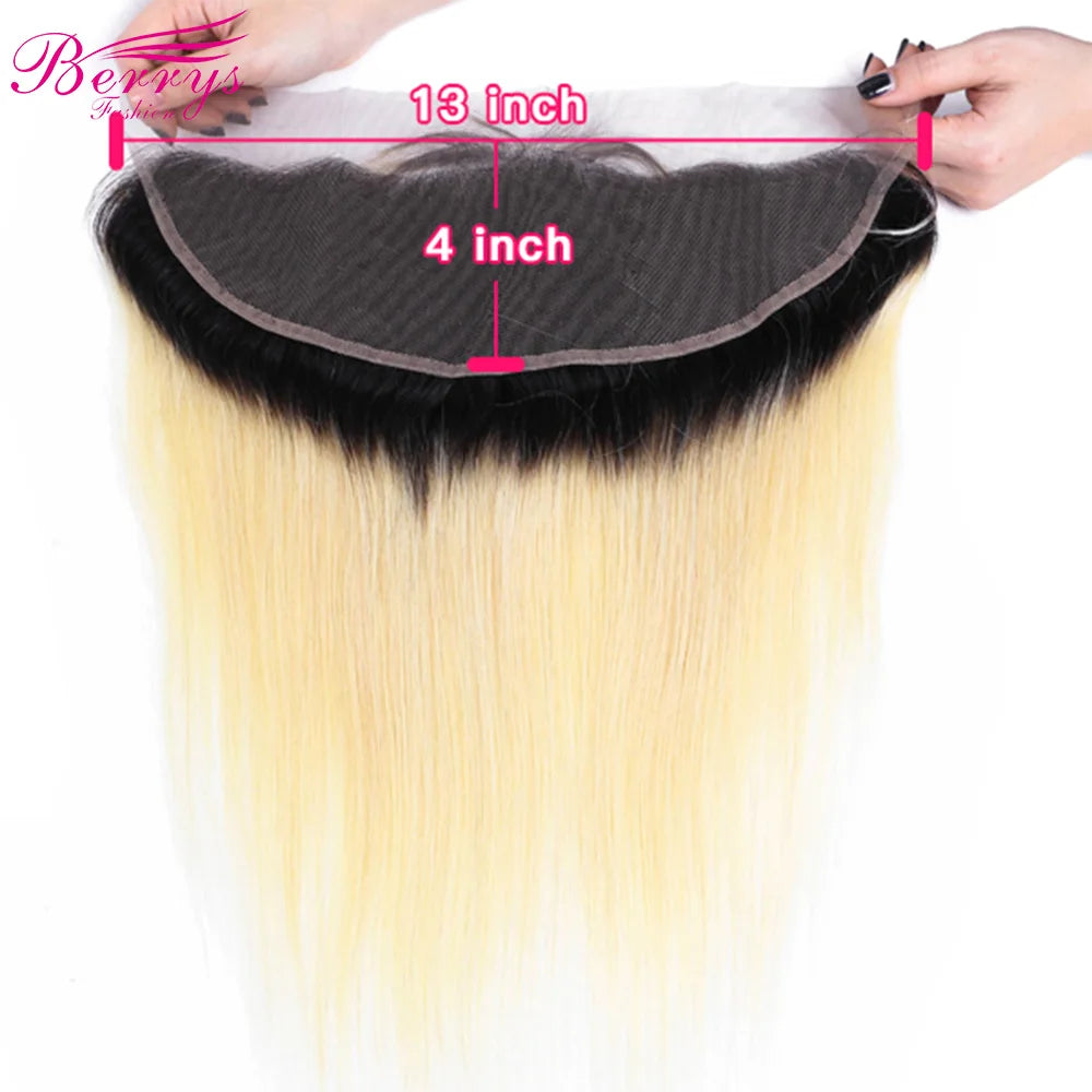 T1B/613 Color 13x6 Frontal Human Hair Melt Skins Straight 13x4 Invisible Tranparent Lace Frontal Berrys Fashion Hair - Alcoholic Hair