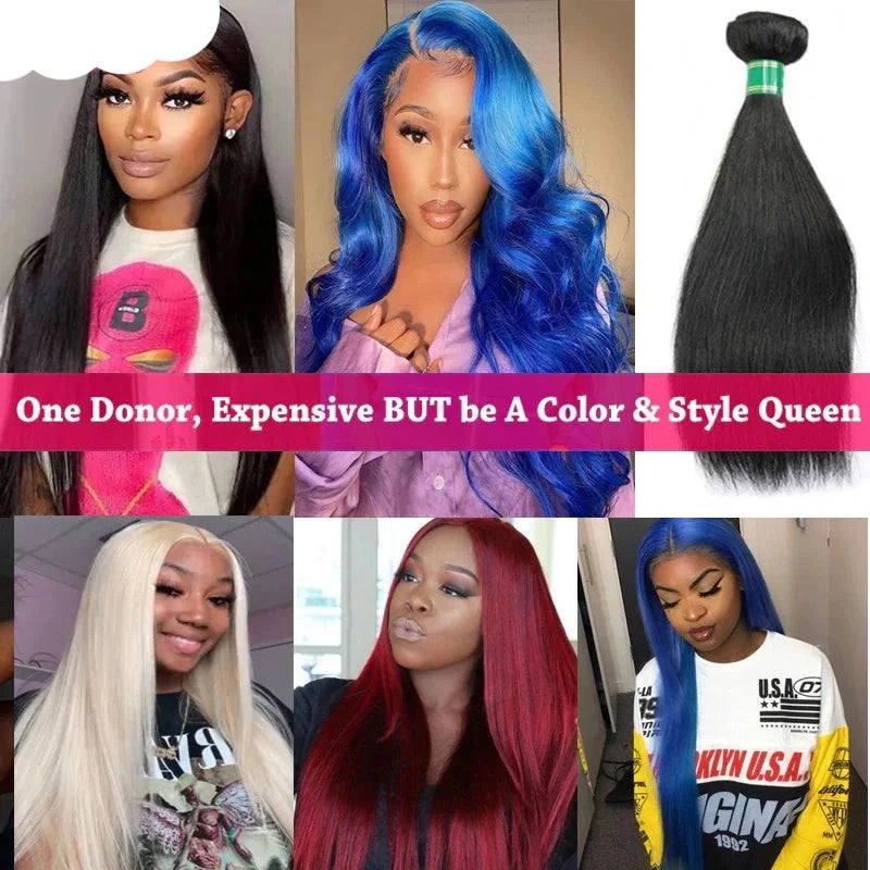 Fast Shipping 3-4 Days Brazilian Virgin Hair Straight Human Hair Bundles 100% Unprocessed Raw Hair Can Bleach And Dey 613 Colors - Alcoholic Hair