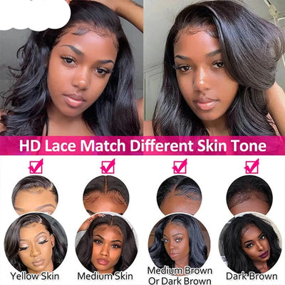 Berrys Fashion Hair 13x6 HD Lace Frontal Hair Body Wave Remy Hair Invisible 13x4 & 13x6 Lace Pre Pluck Hairline With Baby Hair - Alcoholic Hair