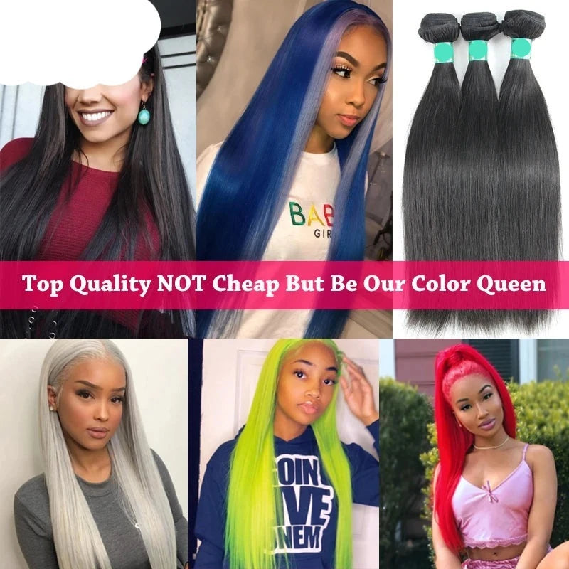 Fast Shipping 3-4 Days Brazilian Virgin Hair Straight Hair Extensions 3 Bundles Deal 8-34Inch Double Machines Weft Natural Color - Alcoholic Hair