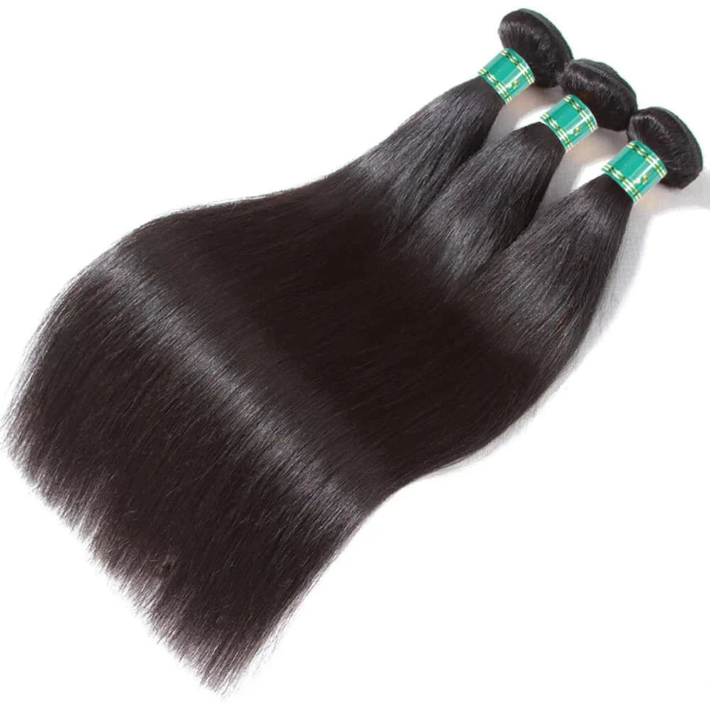 Fast Shipping 3-4 Days Brazilian Virgin Hair Straight Hair Extensions 3 Bundles Deal 8-34Inch Double Machines Weft Natural Color - Alcoholic Hair