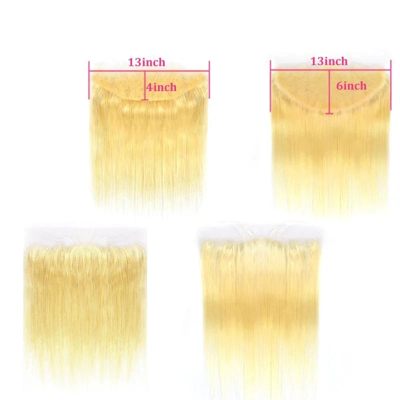 Berrys Fashion 13x6 HD lace Frontal Invisible HD Transparent Lace Melt Skins Straight 13x4 HD Lace Pre Plucked With Blonde Color - Alcoholic Hair