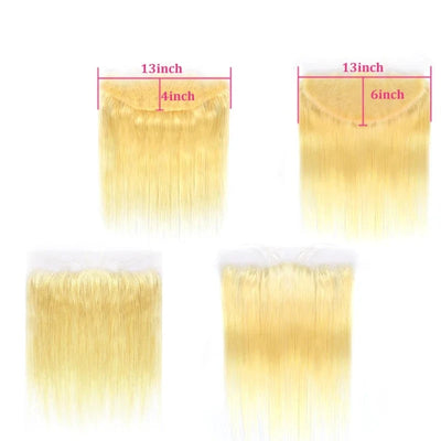 Berrys Fashion 13x6 HD lace Frontal Invisible HD Transparent Lace Melt Skins Straight 13x4 HD Lace Pre Plucked With Blonde Color - Alcoholic Hair