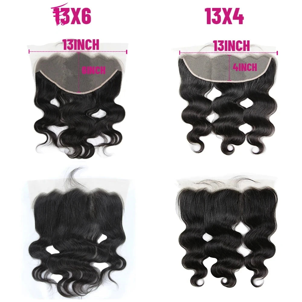 Berrys Fashion Body Wave Hair Bundles With Frontal Human Hair Brazilian Hair Weaving With 13X4/13X6 Lace Frontal Hair Extensions - Alcoholic Hair