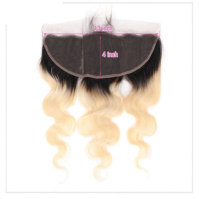 Berrys Fashion T1B/613 Color 13x6 Frontal Human Hair Melt Skins 12-22Inch Body Wave13x4 Invisible Tranparent Lace Frontal Hair - Alcoholic Hair