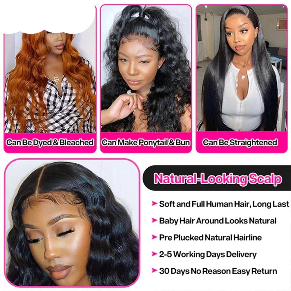 Berrys Fashion Body Wave Hair Bundles With Frontal Human Hair Brazilian Hair Weaving With 13X4/13X6 Lace Frontal Hair Extensions - Alcoholic Hair