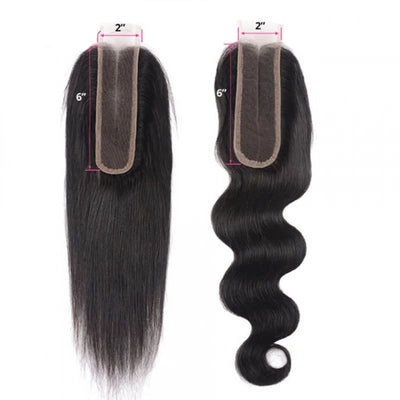 Berrys Fashion Straight 2x6 Lace HD Closure Free Part Body WaveTransparent Closures Virgin Brazilian Hair Natural Human Hair - Alcoholic Hair