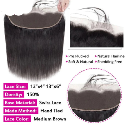 Berrys Fashion Straight Bundles With Frontal Brazilian Straight Hair Weave 3/4 Bundles With 13x4/13x6 Lace Frontal For Women - Alcoholic Hair