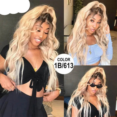 Berrys Fashion T1B/613 Color 5x5 Closure Brazilian Body Wave 4x4 Transparent Lace Closure 12-22Inch Prepluncked Closure - Alcoholic Hair