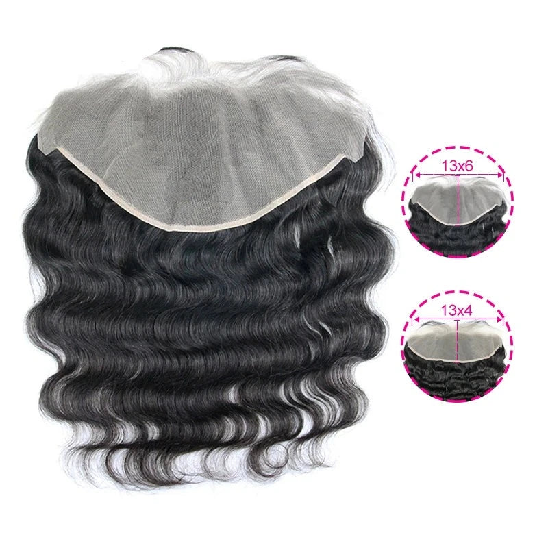 13x6 HD Lace Frontal Body Wave13x4 Transparent Lace Frontal Brazilian Virgin Hair With Baby Hair Bleached Knots Preplucked - Alcoholic Hair