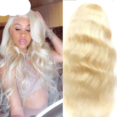 Berrys Fashion Full Lace Wig 613 Brizilian Body Wave Transparent Full Lace Wig Natural Hairline And PrePlucked Bleached Knots - Alcoholic Hair