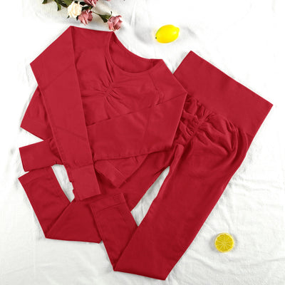 CHRLEISURE 2/3/4 Piece Gym Yoga Set Women Seamless Sportswear Outfits Workout Fitness Shorts for Female Sports Leggings Suit - Alcoholic Hair