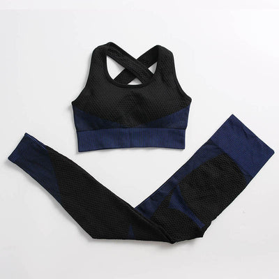AH - 3 PCS Fitness Sport Wear Leggings, Support Bra, and Cropped Jacket - Alcoholic Hair